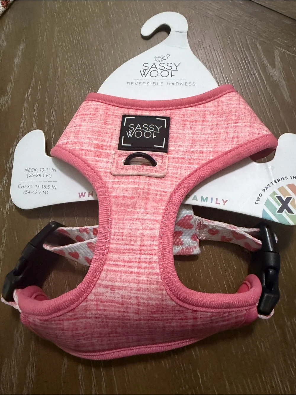 Sassy Woof Pink Reversible Dog Harness - XS